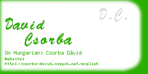 david csorba business card